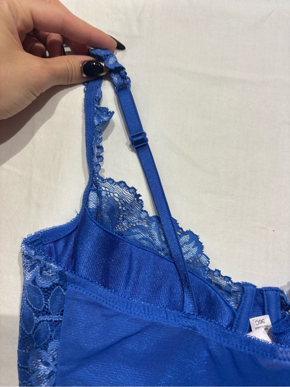 Victoria's Secret 1999 Royal Blue Floral Lace Bodysuit - Picture 5 of 9